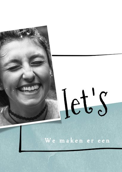 Uitnodiging modern, met foto en speelse typografie 2
