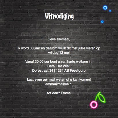 uitnodiging neon - foto 3