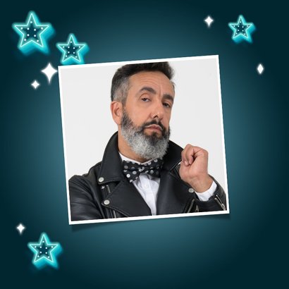 Uitnodiging neon 'Party Time!' met sterren 2