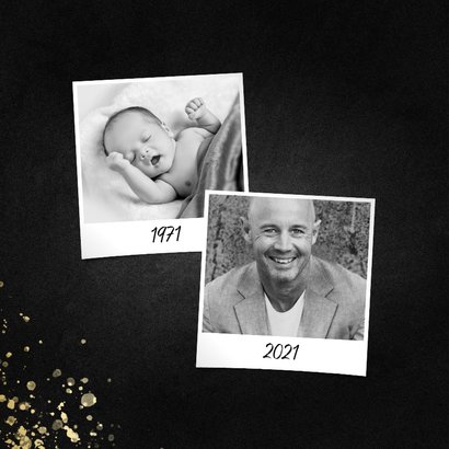 Uitnodiging nieuw plan vierkant goud met spetters 2