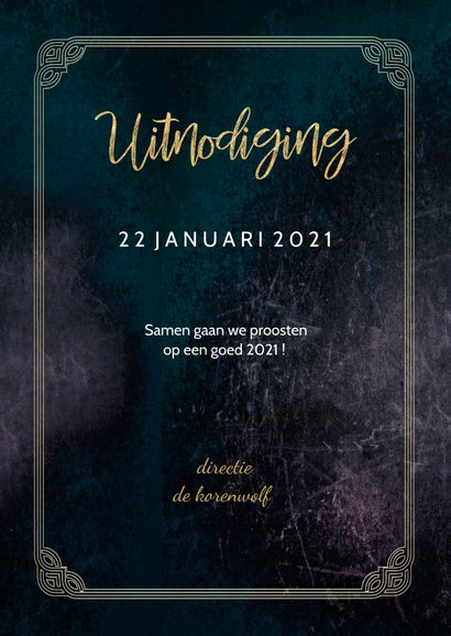 Uitnodiging nieuwjaarsborrel great gatsby stijl 3