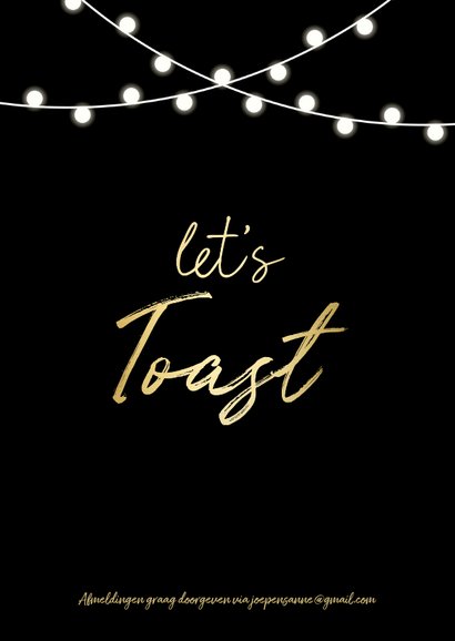 Uitnodiging nieuwjaarsborrel 'let's toast' en lampjes 2