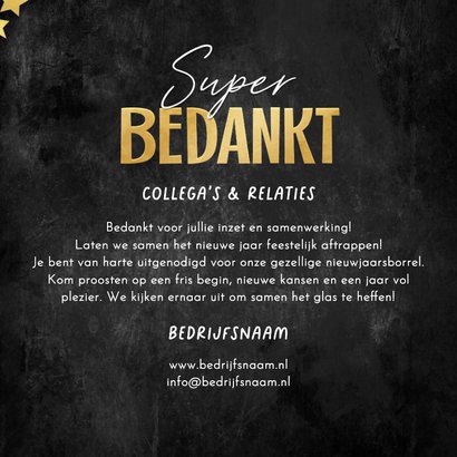 Uitnodiging nieuwjaarsborrel sterren champagne oliebol 3