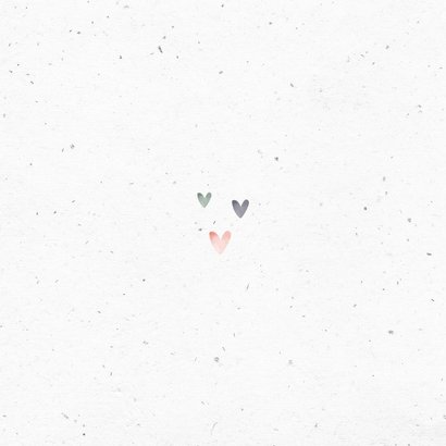 Uitnodiging opdraging roze wegwijzer en harten Achterkant