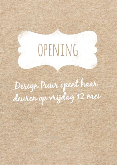 Uitnodiging opening bedrijf - kraft look 2