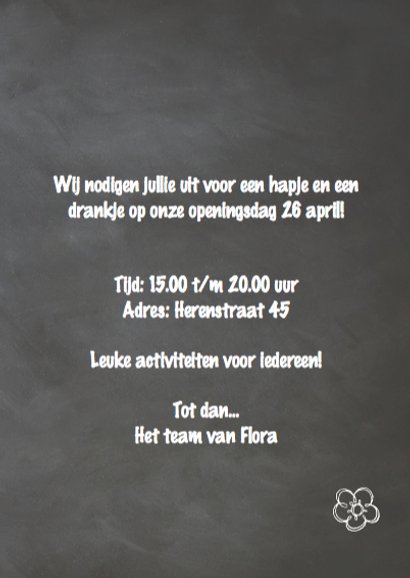 Uitnodiging openingsfeest - krijtbord 3