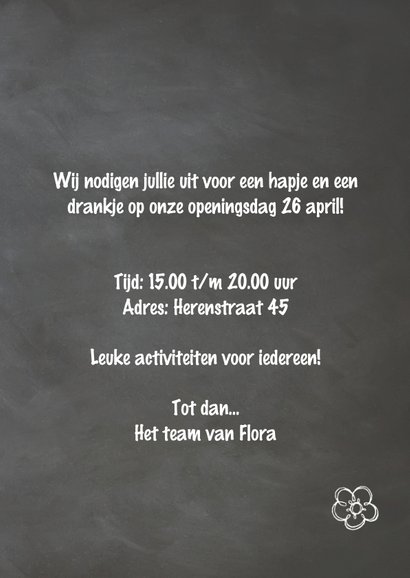 Uitnodiging openingsfeest - krijtbord 3