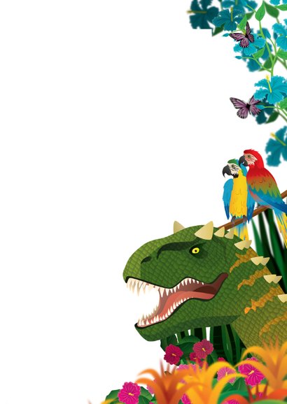 Uitnodiging partijtje jongen dinosaurus 3
