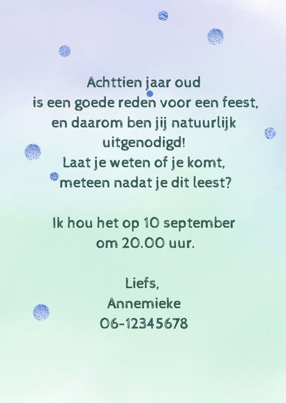 Uitnodiging Party - blauw 3