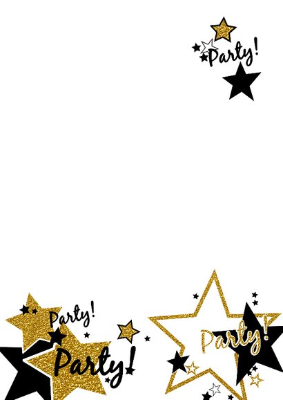 Uitnodiging party glitters ster 3