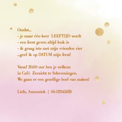 Uitnodiging Party - goud 3