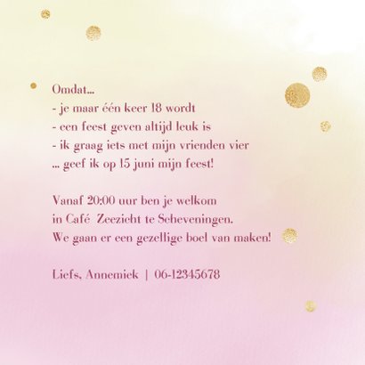 Uitnodiging Party - goud 3