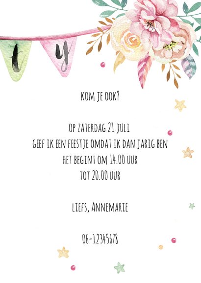 Uitnodiging party met eenhoorn 3