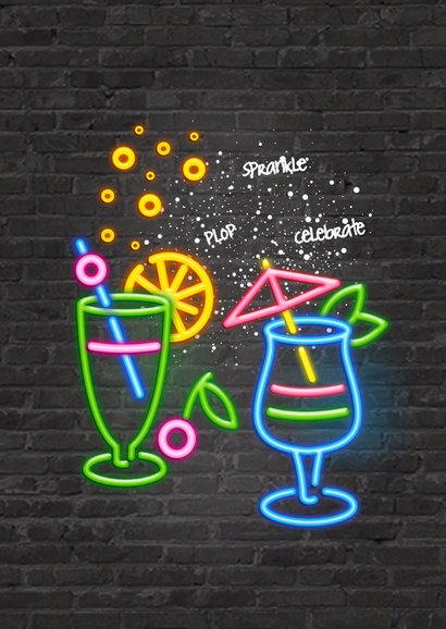 Uitnodiging party - neon 2
