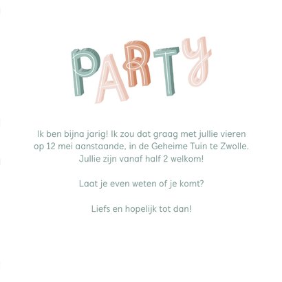 Uitnodiging pastel party met confetti 3