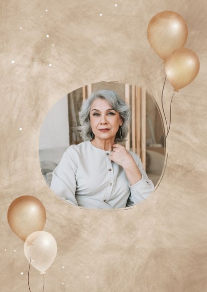 Uitnodiging pensioen met feestelijke ballonnen bordjes 2