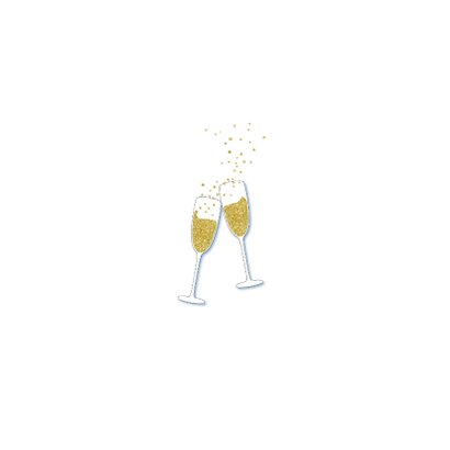 Uitnodiging pensioenfeestje champagne glazen Achterkant
