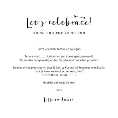 Uitnodiging pop the champagne feestje borrel 3