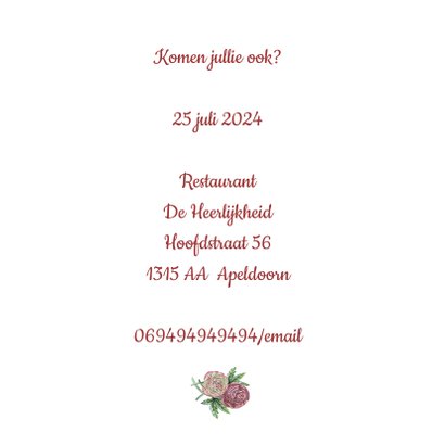 Uitnodiging ranonkel jubileum 3