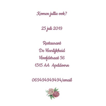 Uitnodiging ranonkel jubileum 3