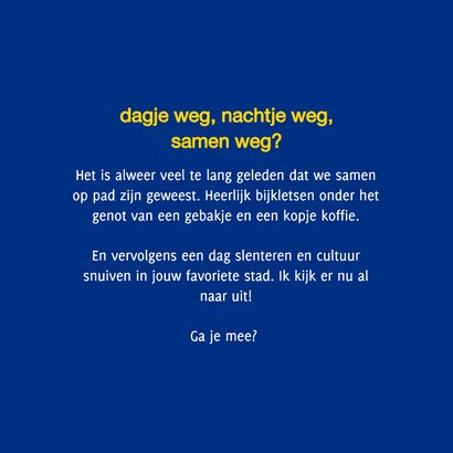 Uitnodiging reizen dagje weg nachtje weg met foto's 3