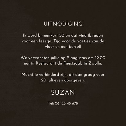 Uitnodiging retro 1975 3d stralen gekleurd vijftig jaar 3