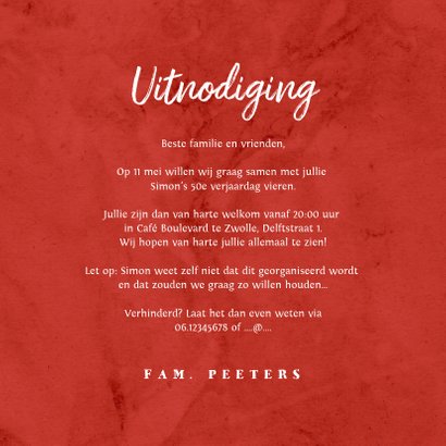 Uitnodiging retro sixties seventies vintage man foto 3