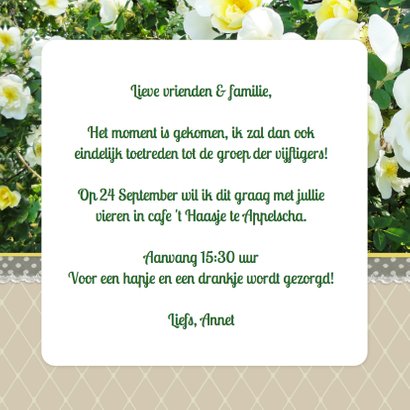 Uitnodiging rozen 50 met foto 3