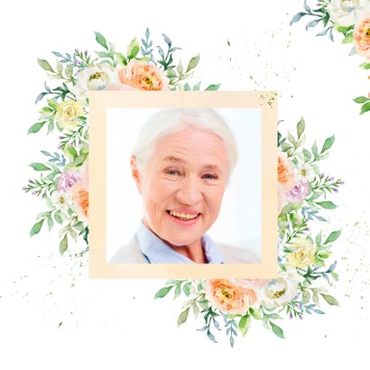 Uitnodiging rozen in pastel met foto 2