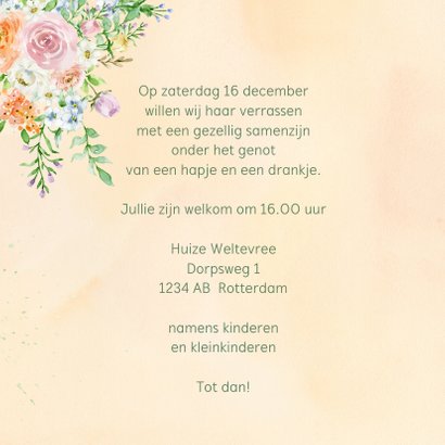 Uitnodiging rozen in pastel met foto 3