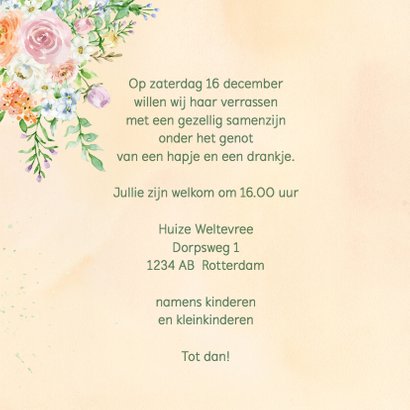 Uitnodiging rozen in pastel met foto 3