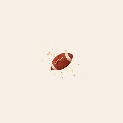 Uitnodiging rugby feestje sporten feesten stoer foto Achterkant