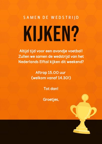 Uitnodiging samen wedstrijd voetbal kijken 3