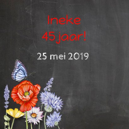 Uitnodiging schoolbord klaprozen 2