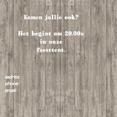 Uitnodiging schoolbordfles hout 3