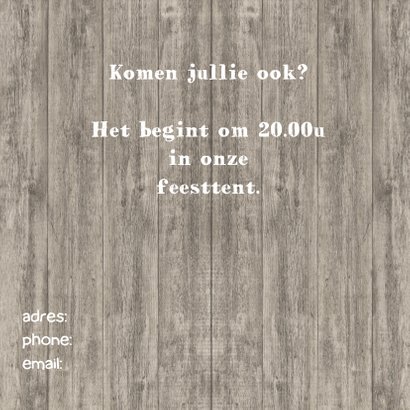 Uitnodiging schoolbordfles hout 3