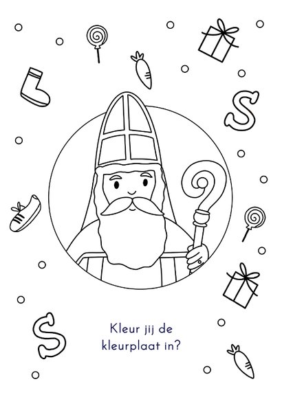 Uitnodiging sinterklaasfeest met illustratie van sinterklaas 2