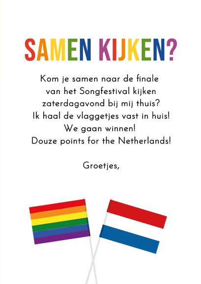 Uitnodiging songfestival kijken - c'est la vie! 3