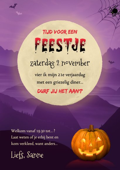 Uitnodiging spooky Halloween feest 3