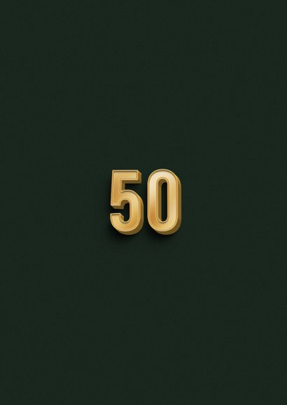 Uitnodiging stijlvol 50 goud confetti feestje groen Achterkant