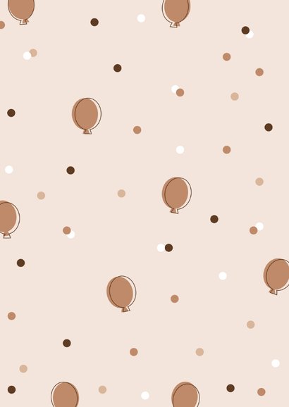 Uitnodiging stijlvol ballonnen beige confetti goud feest 2