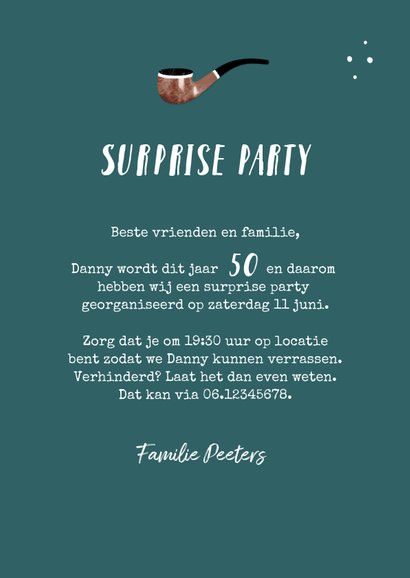 Uitnodiging surprise party humor ouder worden 3
