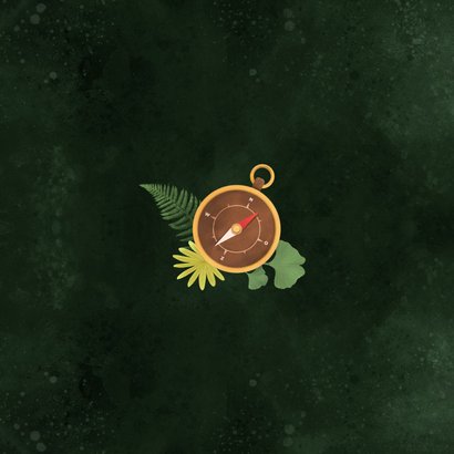 Uitnodiging survival feestje stoer expeditie scouting Achterkant