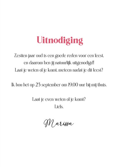 Uitnodiging sweet 16 magazine cover foto confetti feestje 3