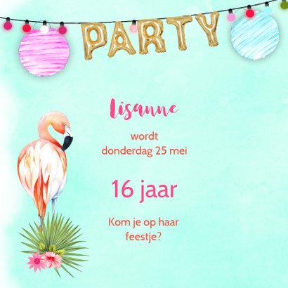 Uitnodiging tropical party 2