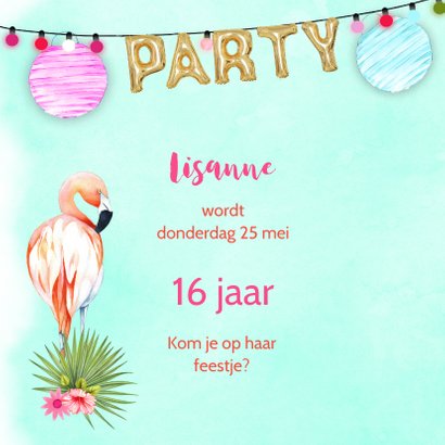 Uitnodiging tropical party 2
