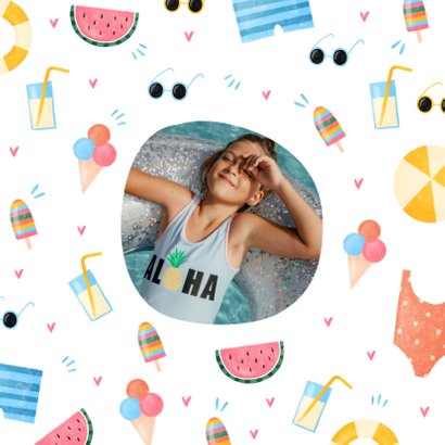 Uitnodiging tropisch zomer zwemfeestje 2