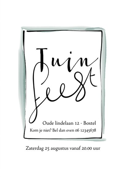 Uitnodiging tuinfeest, modern met bloemetjes 3