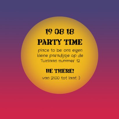 Uitnodiging Tuinfeest nacht 3