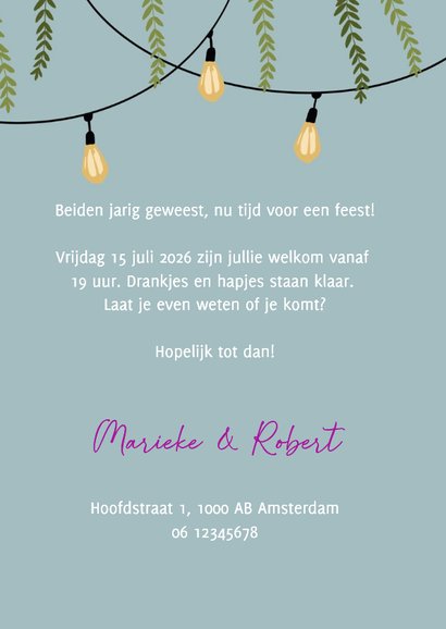 Uitnodiging tuinfeest tuintafel 3